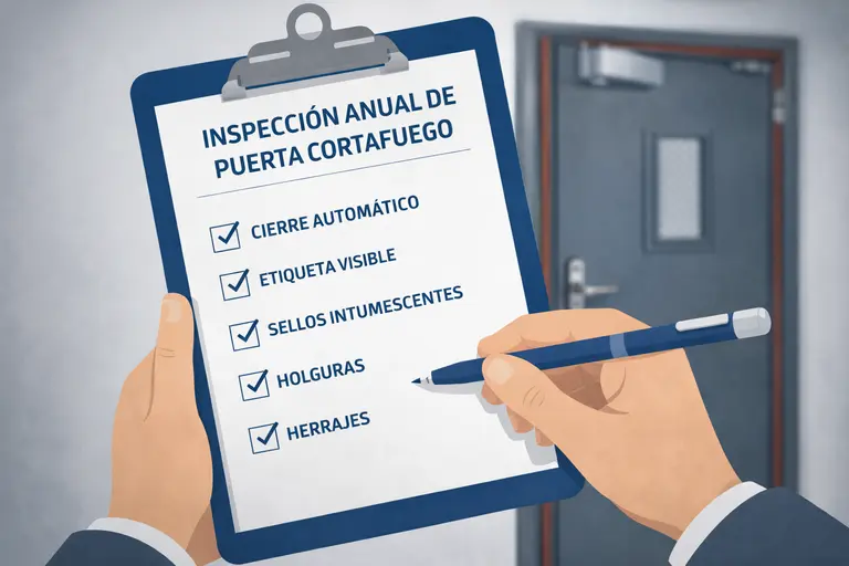 Checklist de inspección anual de puertas cortafuego conforme a NFPA 80: verificación de cierre automático, sellos intumescentes, etiqueta y herrajes
